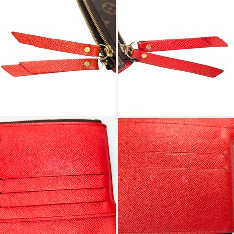 Louis Vuitton Monogram Adele Wallet Red Leather Dust Bag Box 